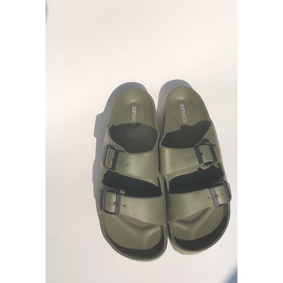 Soft Arch Green Double Buckle Sandals - Picture 3 of 5